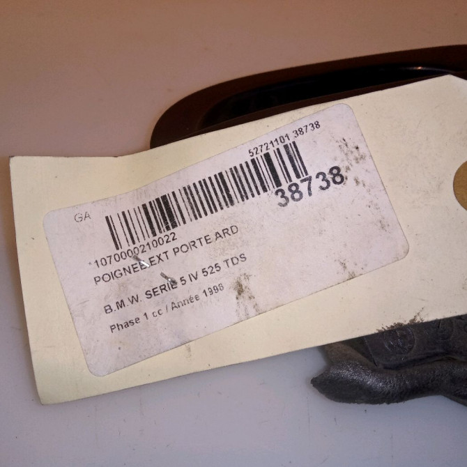 Poignee ext porte ard occasion B.M.W. SERIE 5 IV Phase 1 12-1995->07-2000 525 TDS 51228245466 4