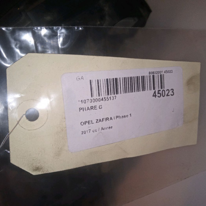 Phare gauche occasion OPEL ZAFIRA I Phase 1 03-1999->07-2005 6