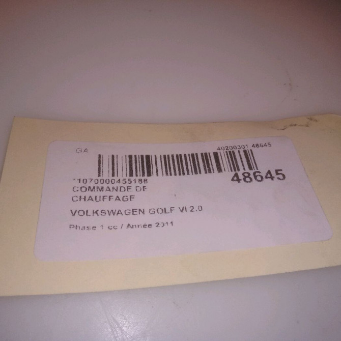 Commande de chauffage occasion VOLKSWAGEN GOLF VI Phase 1 10-2008->04-2013 2.0 TDI 140ch 5K0907044GNZJU 4