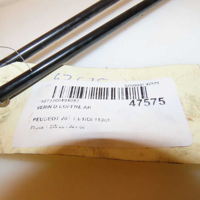 Verin droit coffre arrière occasion PEUGEOT 207 Phase 1 04-1995->04-1999 1.6 HDI 110ch 3