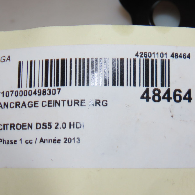 Ancrage ceinture arrière gauche occasion  96864227XT 3