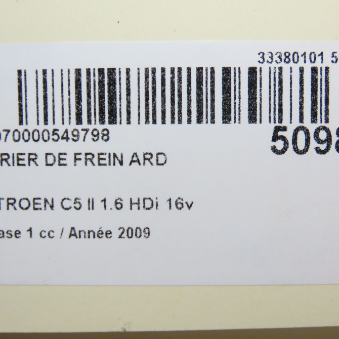 Etrier de frein arrière droit occasion CITROEN C5 II Phase 1 04-2008->... 1.6 HDi 16v 110ch 4401G5 7