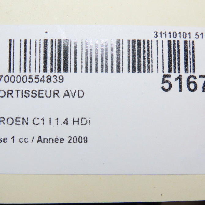 Amortisseur avant droit occasion CITROEN C1 I Phase 1 06-2005->11-2008 1.4 HDi 5202SF 7