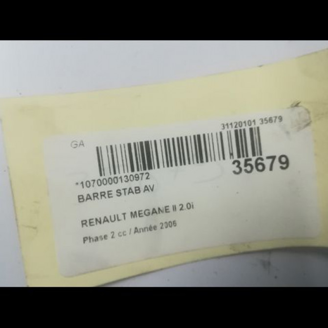 Barre stab av occasion RENAULT MEGANE II Phase 2 01-2006->06-2009 2.0i 225ch 8200765732 2