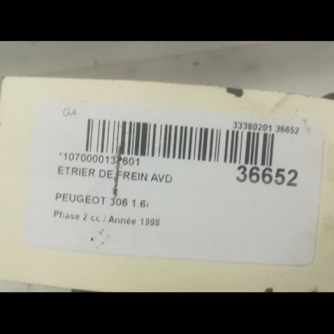 Etrier de frein avant droit occasion PEUGEOT 306 Phase 2 04-1997->03-2002 1.6i 441060 3