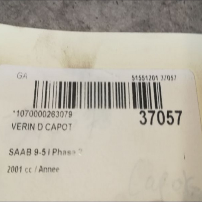 Verin droit hayon occasion SAAB 9-5 I Phase 2 07-2001->12-2005 12768264 2