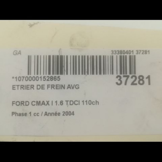 Etrier de frein avant gauche occasion FORD CMAX I Phase 1 09-2003->03-2007 1.6 TDCI 110ch 1682876 3