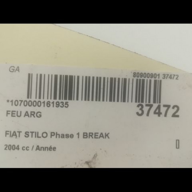 Feu arrière gauche occasion FIAT STILO Phase 1 BREAK 10-2001->09-2007 46758989 3