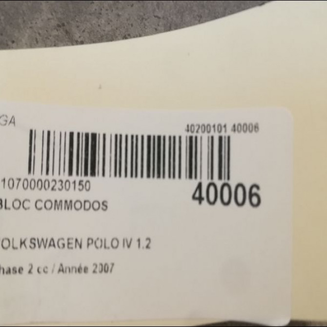 Bloc commodos occasion VOLKSWAGEN POLO IV Phase 2 05-2005->09-2009 1.2 60ch 6Q0953513F9B9 5