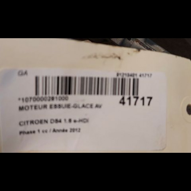 Moteur essuie-glace avant occasion CITROEN DS4 Phase 1 01-2011->03-2016 1.6 e-HDi 110ch 6405RK 3