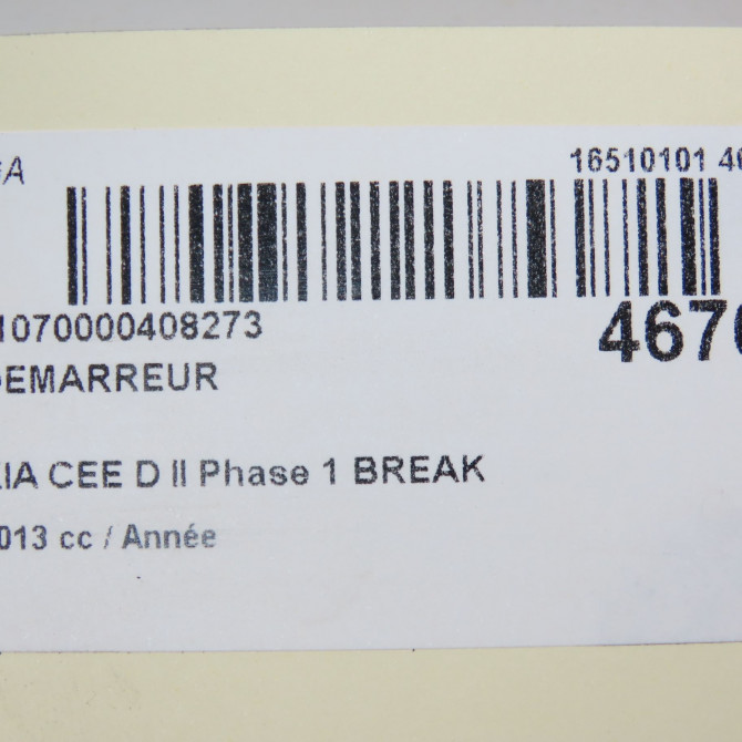 Démarreur occasion KIA CEE D II Phase 1 BREAK 09-2012->12-2015 361002A500 6