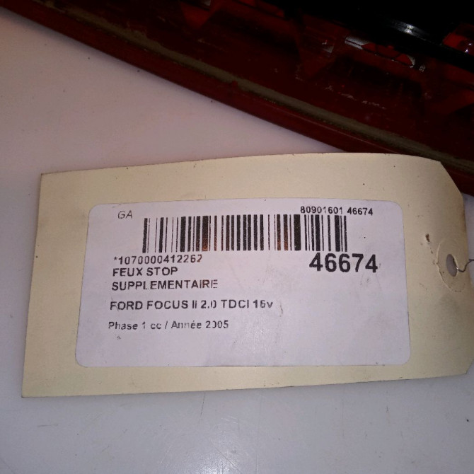 Feux stop supplementaire occasion FORD FOCUS II Phase 1 09-2004->12-2007 2.0 TDCI 16v 135ch 4