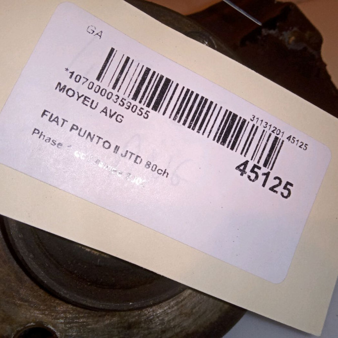 Moyeu avg occasion FIAT PUNTO II Phase 1 10-1999->05-2003 JTD 80ch 51824630 4