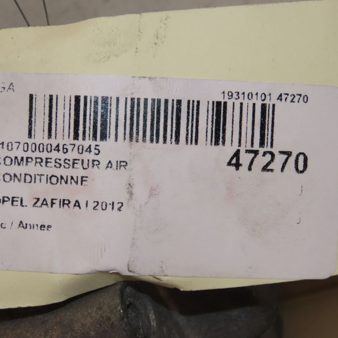 Compresseur air conditionne occasion OPEL ZAFIRA III Phase 1 11-2011->... 39164666 3