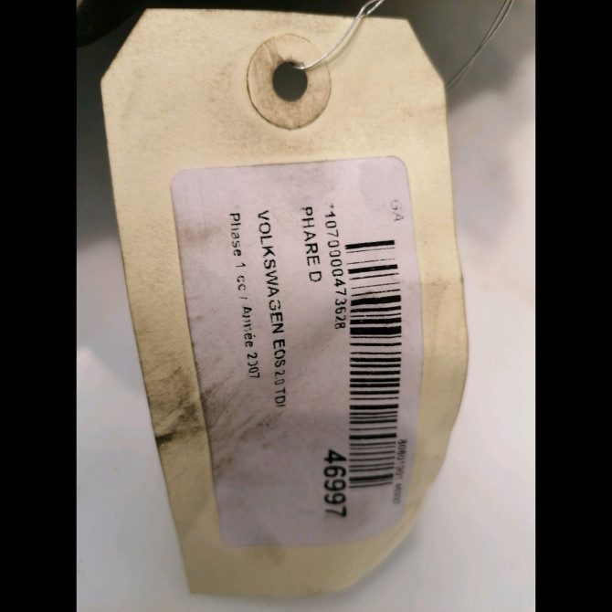 Phare droit occasion VOLKSWAGEN EOS Phase 1 04-2006->01-2011 2.0 TDI 140ch 1Q1941006D 6