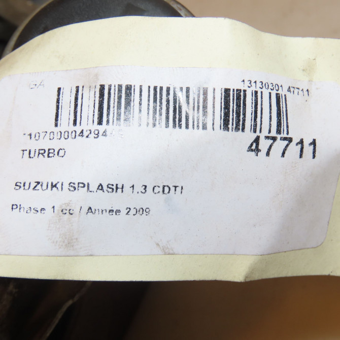 Turbo occasion SUZUKI SPLASH Phase 1 03-2008->12-2012 1.3 CDTI 75ch 1390086J50 3