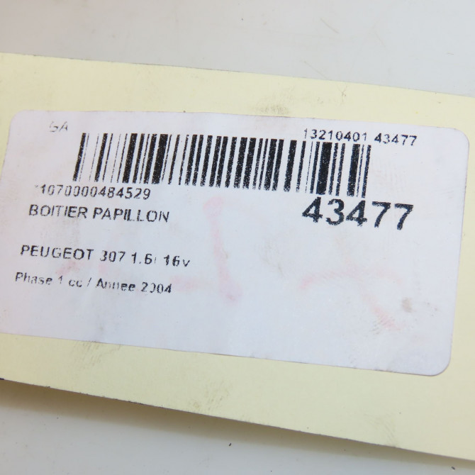 Boitier papillon occasion PEUGEOT 307 Phase 1 04-2001->06-2005 1.6i 16v 1635Q9 3