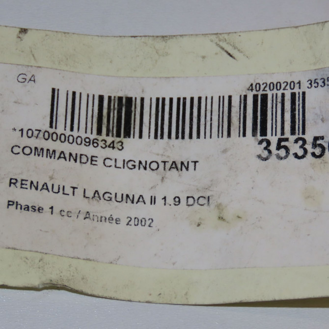 Commande clignotant occasion RENAULT LAGUNA II Phase 1 11-2000->03-2005 1.9 DCI 100ch 7701059356 5