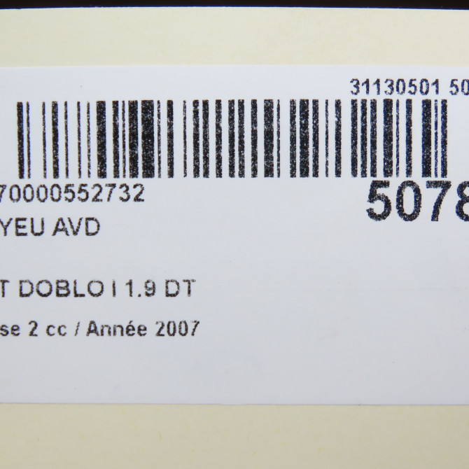 Moyeu avd occasion FIAT DOBLO I Phase 2 01-2006->12-2009 1.9 DT MULTijet 5