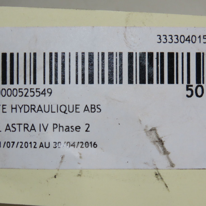 Unité hydraulique ABS occasion OPEL ASTRA IV ASTRA IV Phase 2 2012-07-01->2016-04-30 13384013 6