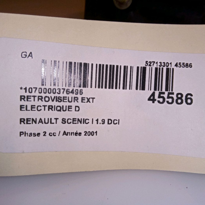 Retroviseur exterieur electrique droit occasion RENAULT SCENIC I Phase 2 08-1999->06-2003 1.9 DCI 100ch 7700431543 5