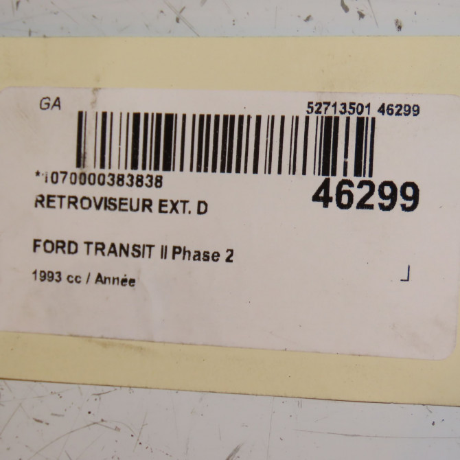 Retroviseur exterieur manuel droit occasion TRANSIT II Phase 2 10-1991->10-1994 4