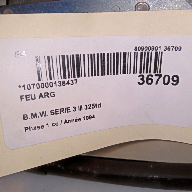 Feu arrière gauche occasion B.M.W. SERIE 3 III Phase 1 01-1991->04-1998 325td 82199405444 4