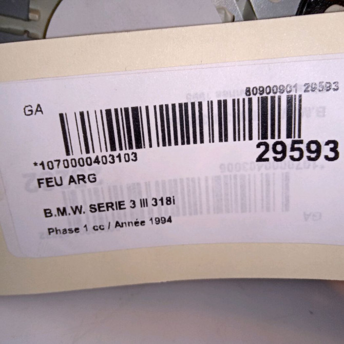 Feu arrière gauche occasion B.M.W. SERIE 3 III Phase 1 01-1991->04-1998 318i 4