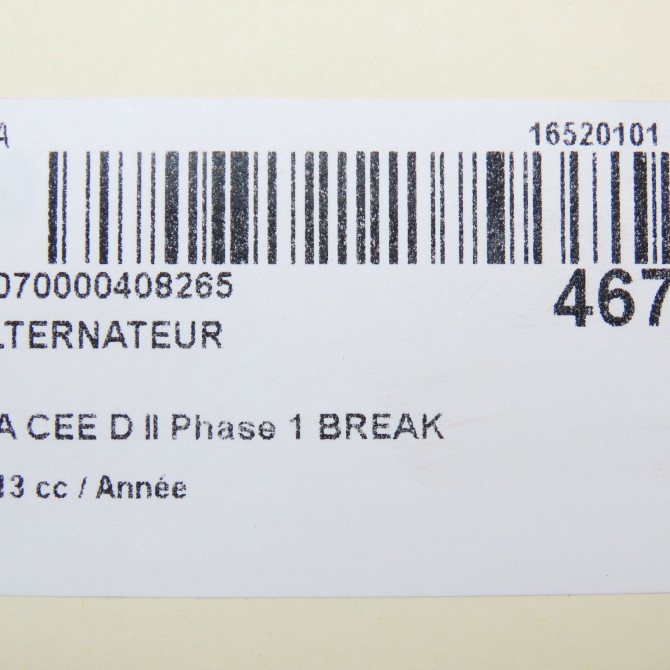 Alternateur occasion KIA CEE D II Phase 1 BREAK 09-2012->12-2015 373002A850 7