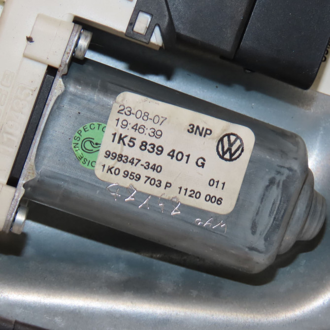 Mecanisme+moteur leve-glace arg occasion VOLKSWAGEN JETTA III Phase 1 09-2005->12-2010 1.9 TDI 105ch 1K5839401G 3