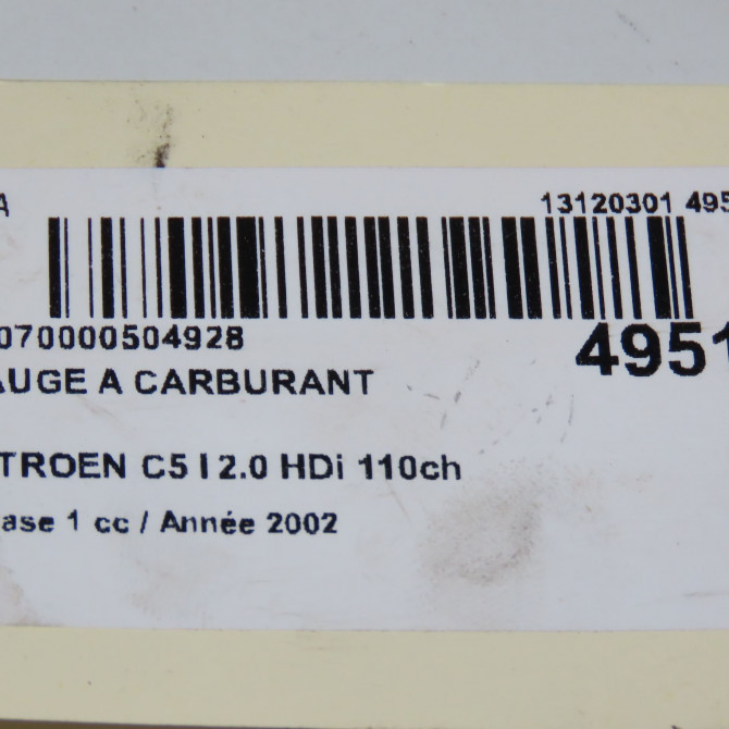 Jauge a carburant occasion CITROEN C5 I Phase 1 03-2001->09-2004 2.0 HDi 110ch 6