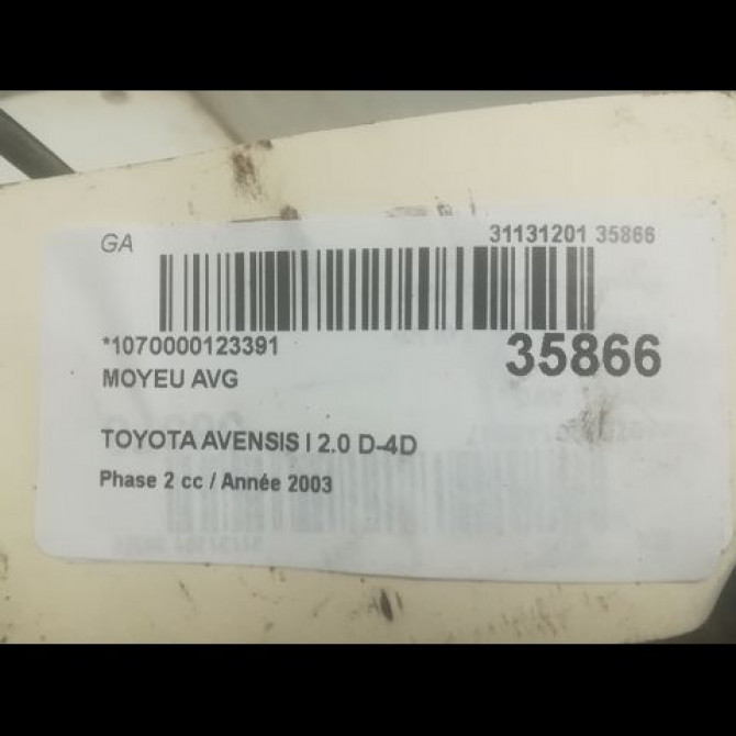 Moyeu avg occasion TOYOTA AVENSIS I Phase 2 09-2000->05-2003 2.0 D-4D 9008036087 3