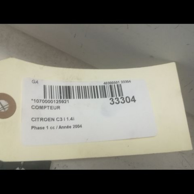Compteur occasion CITROEN C3 I Phase 1 04-2002->10-2005 1.4i 6105EV 4