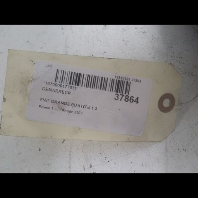 Démarreur occasion FIAT GRANDE PUNTO III Phase 1 09-2005->12-2013 1.3 DT MULTIJET 16v 90ch 46823548 3