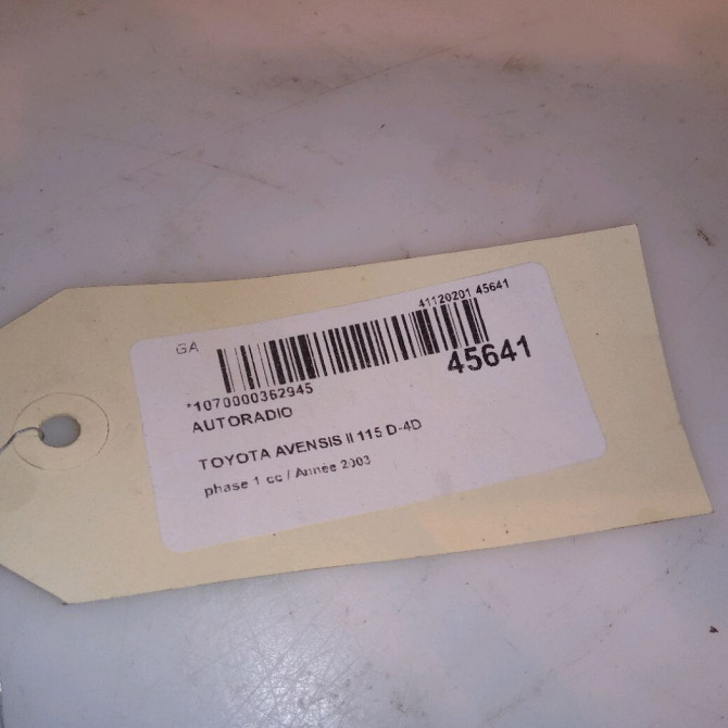 Autoradio occasion TOYOTA AVENSIS II phase 1 05-2003->08-2006 115 D-4D 8612005071 4