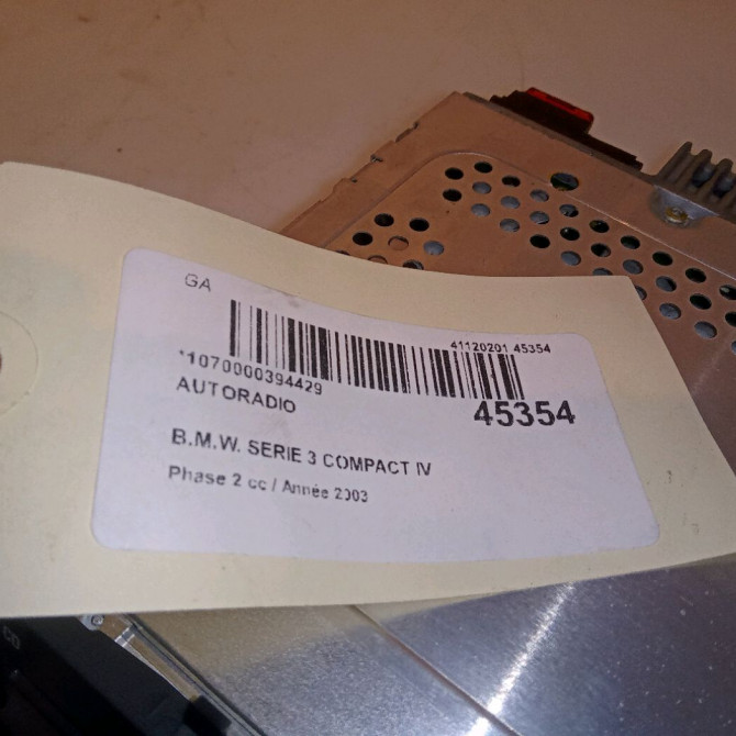 Autoradio occasion B.M.W. SERIE 3 COMPACT IV Phase 2 03-2003->12-2004 320 TD 149ch 65126961217 4