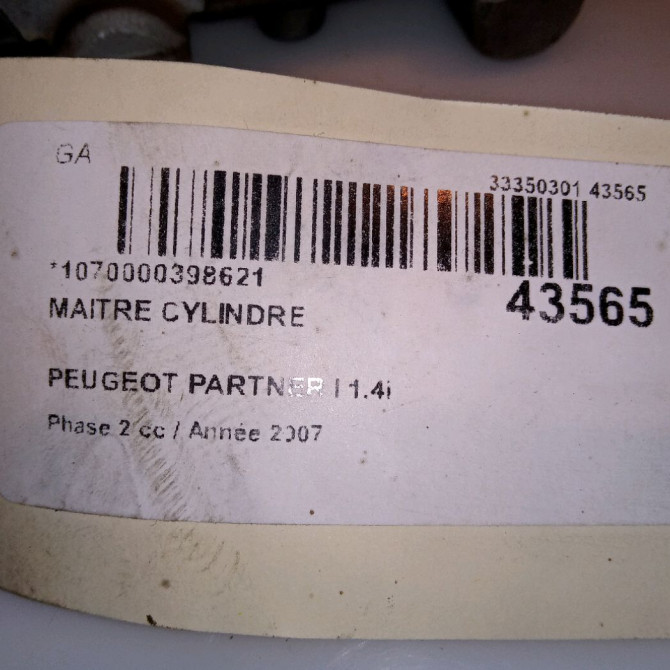 Maitre cylindre occasion PEUGEOT PARTNER I Phase 2 11-2002->05-2008 1.4i 4601F6 4