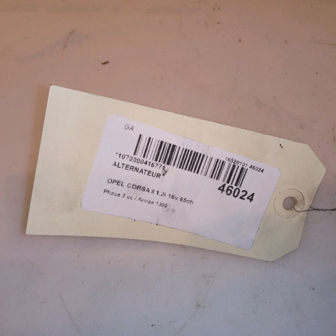 Alternateur occasion OPEL CORSA II Phase 2 04-1997->10-2000 1.2i 16v 65ch 90511724 6
