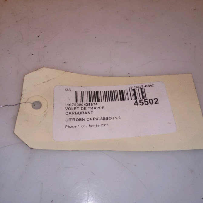 Volet de trappe carburant occasion CITROEN C4 PICASSO I Phase 1 01-2007->10-2013 1.6 HDi 16v 110ch 1517E4 5