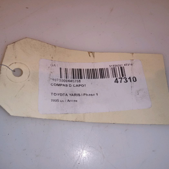 Compas d capot occasion TOYOTA YARIS I Phase 1 04-1999->03-2003 534100D010 4