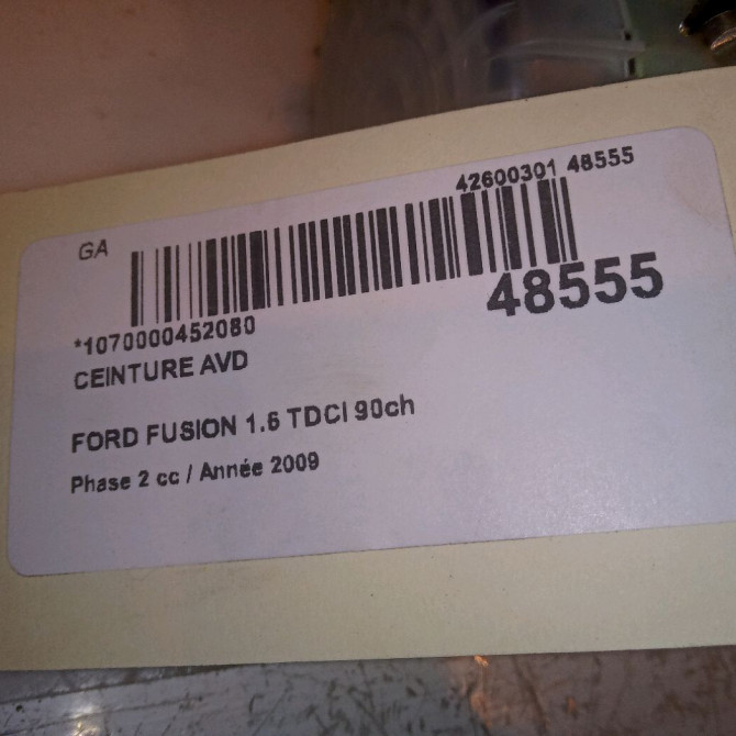 Ceinture avant droite occasion FORD FUSION Phase 2 10-2005->09-2011 1.6 TDCI 90ch 1489221 4