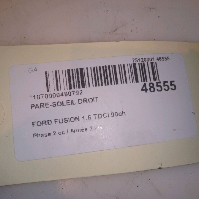 Pare-soleil droit occasion FORD FUSION Phase 2 10-2005->09-2011 1.6 TDCI 90ch 1624475 4