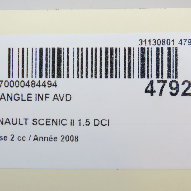 Triangle inf avd occasion RENAULT SCENIC II Phase 2 09-2006->04-2009 1.5 DCI 105ch 545003037R 6