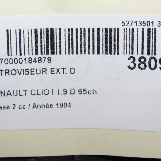 Retroviseur exterieur manuel droit occasion RENAULT CLIO I Phase 2 03-1994->03-1996 1.9 D 65ch 7701367438 5