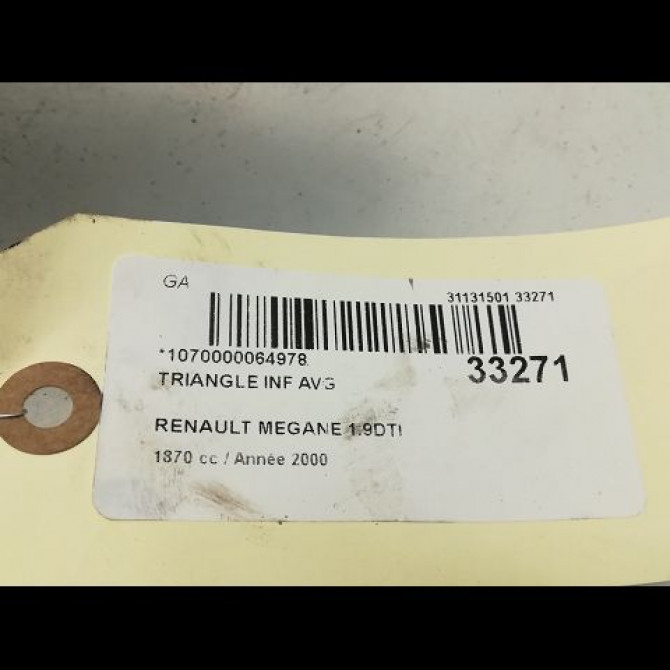 Triangle inf avg occasion RENAULT MEGANE I Phase 2 03-1999->06-2003 1.9 DTI 8200737132 4
