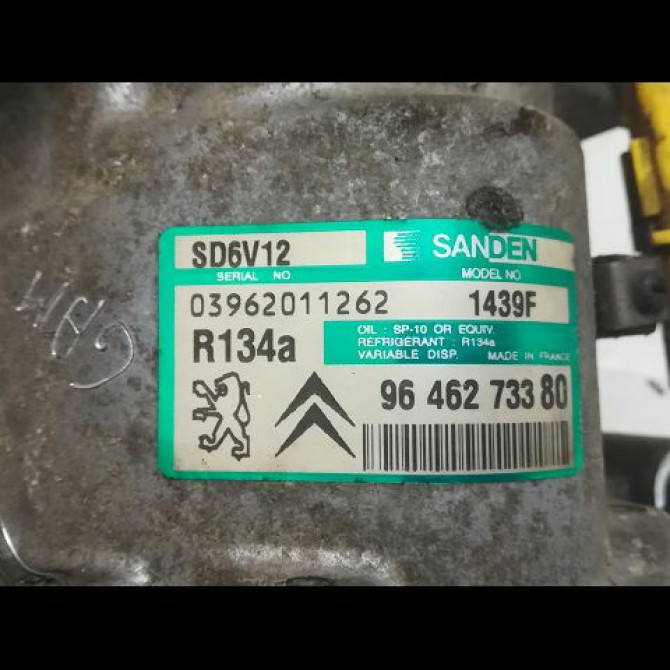 Compresseur air conditionne occasion CITROEN C3 PLURIEL I Phase 1 04-2003->09-2008 1.4i 6453LN 3