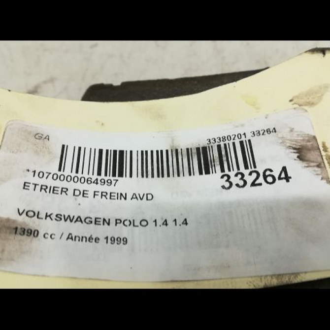 Etrier de frein avant droit occasion VOLKSWAGEN POLO III Phase 1 10-1994->11-1999 1.4 6N0615124B 4