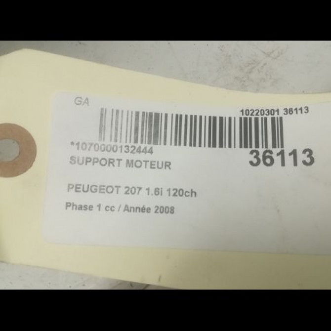 Support moteur occasion PEUGEOT 207 Phase 1 04-2006->06-2013 1.6i 120ch 3
