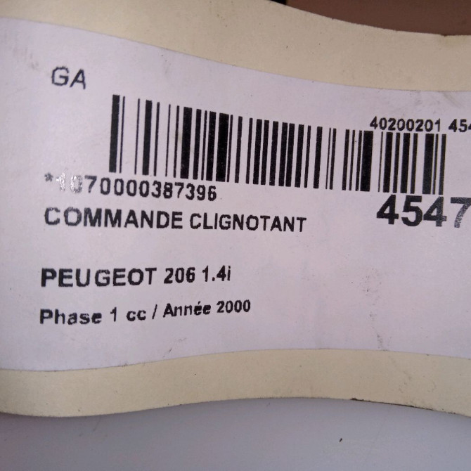Commande clignotant occasion PEUGEOT 206 Phase 1 09-1998->03-2009 1.4i 625376 5