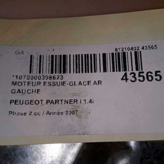 occasion PEUGEOT PARTNER I Phase 2 11-2002->05-2008 1.4i 4